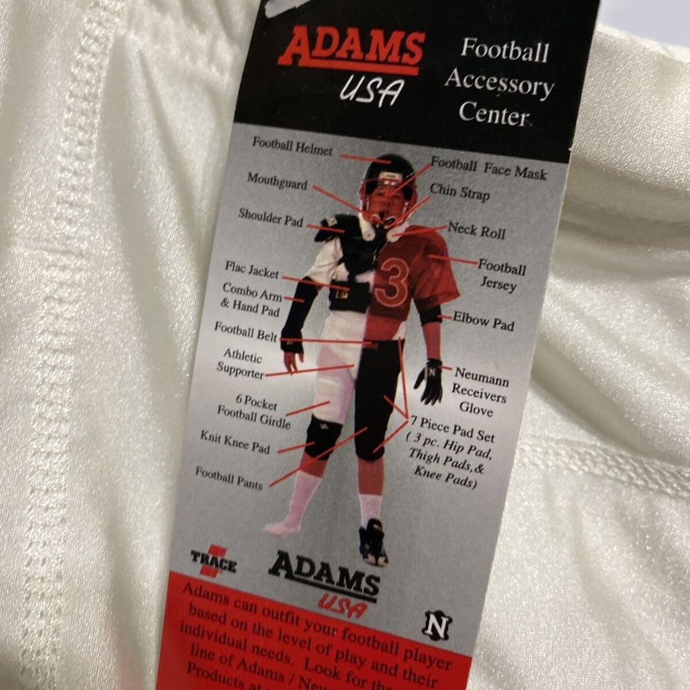ADAMS USA WHITE FOOTBALL 6 POCKET YOUTH GIRDLE NEW TAGS XXL 36-38